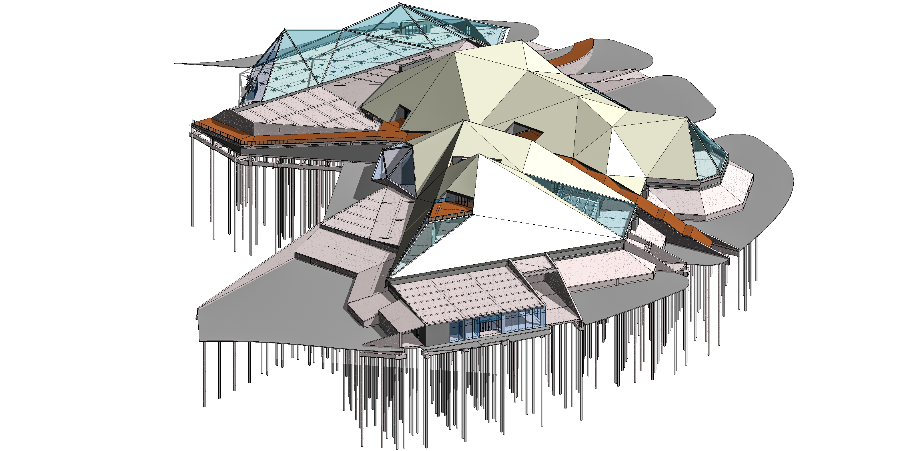 大型停车场bim模型